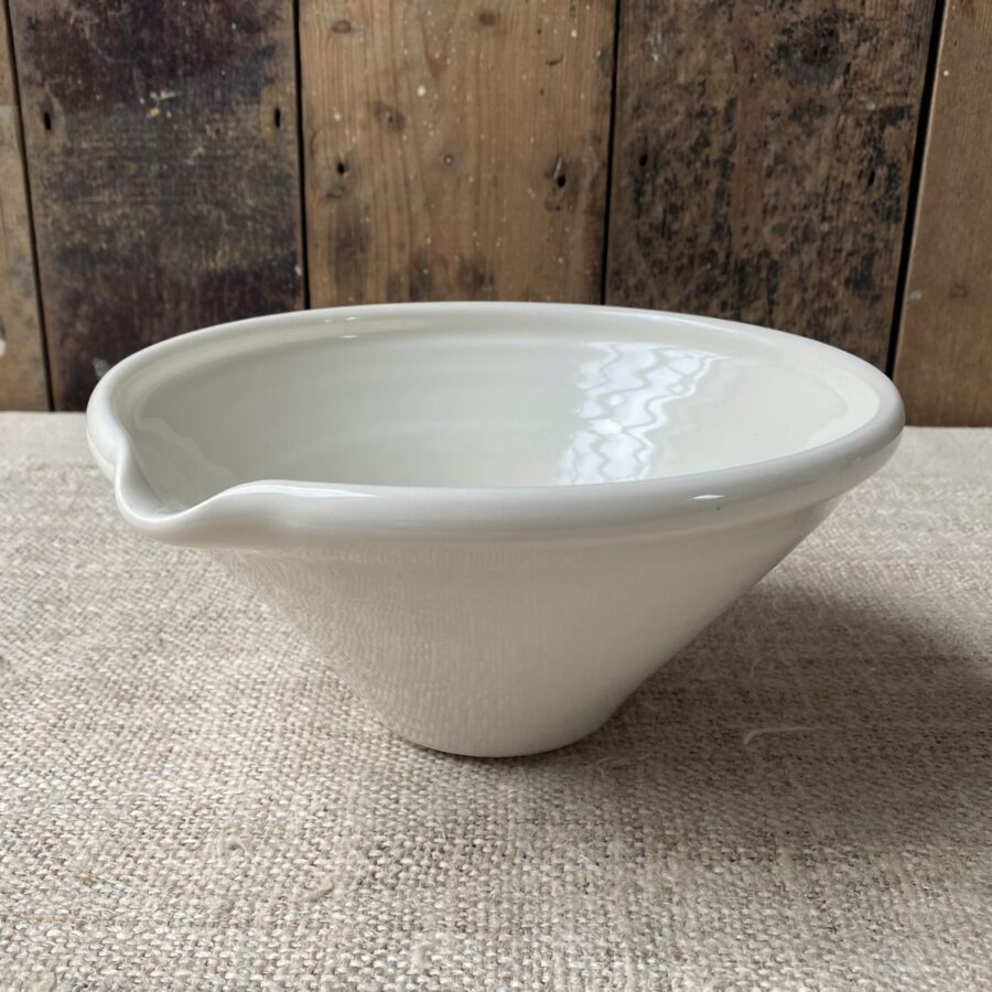 Stuart Houghton Large Lipped Bowl in white glaze