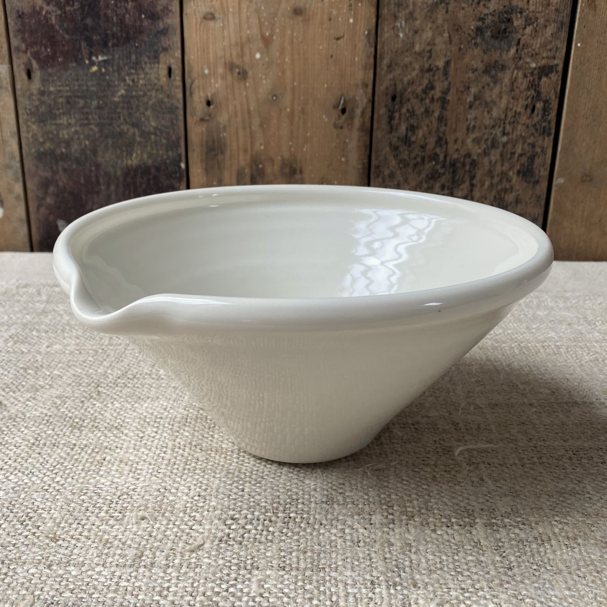 Stuart Houghton Large Lipped Bowl in white glaze
