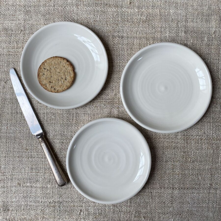 Stuart Houghton Side Plate Trio in white glaze