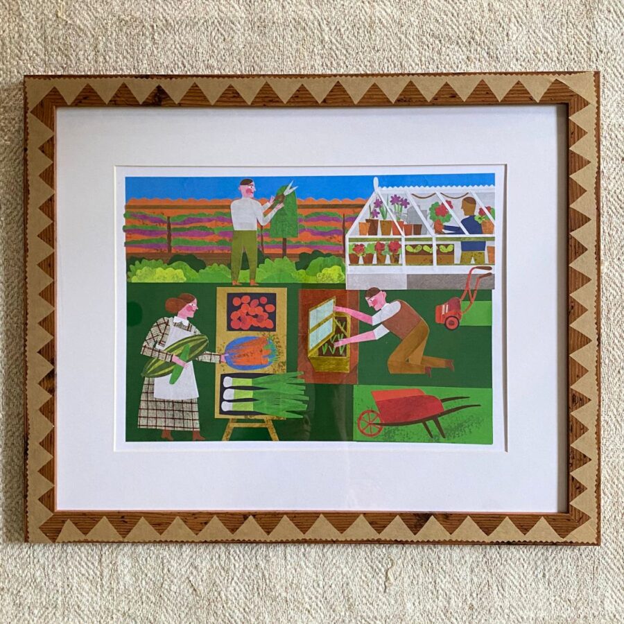 Marion Elliot Papercut Collage - Preparing for the Flower & Produce Show