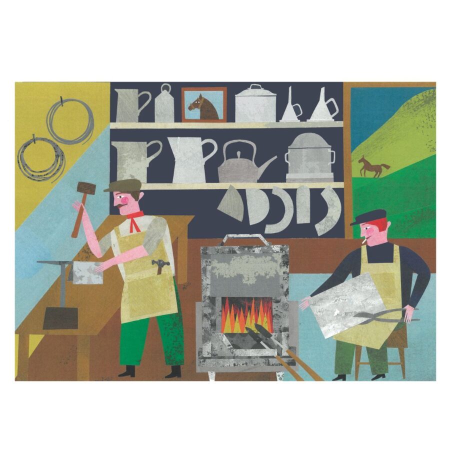 Marion Elliot colourful papercut collage design