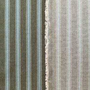 Alma Ticking Fabric in dark sage & Teal