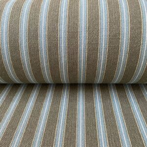 Alma Ticking Fabric in dark sage & Teal