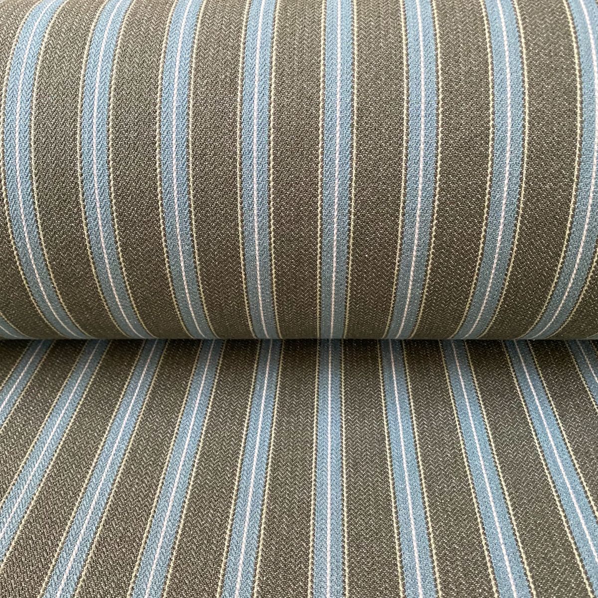 Alma Ticking Fabric in dark sage & Teal