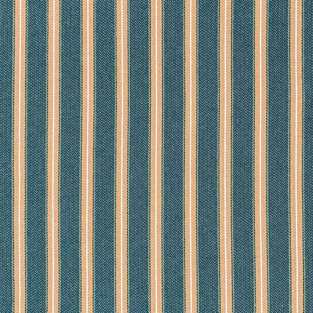 Alma Ticking Fabric in Forest Green & Brick Red