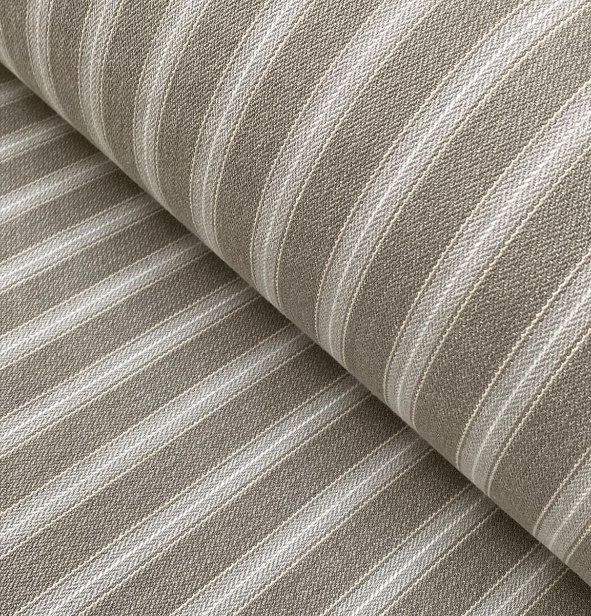 Alma Ticking Fabric in Pebble Grey & Putty