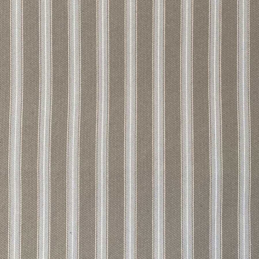 Alma Ticking Fabric in Pebble Grey & Putty