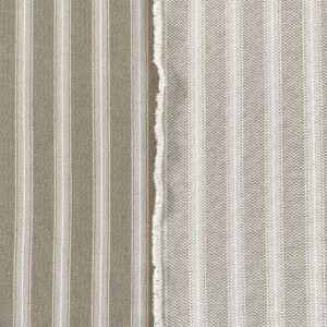 Alma Ticking Fabric in Pebble Grey & Putty