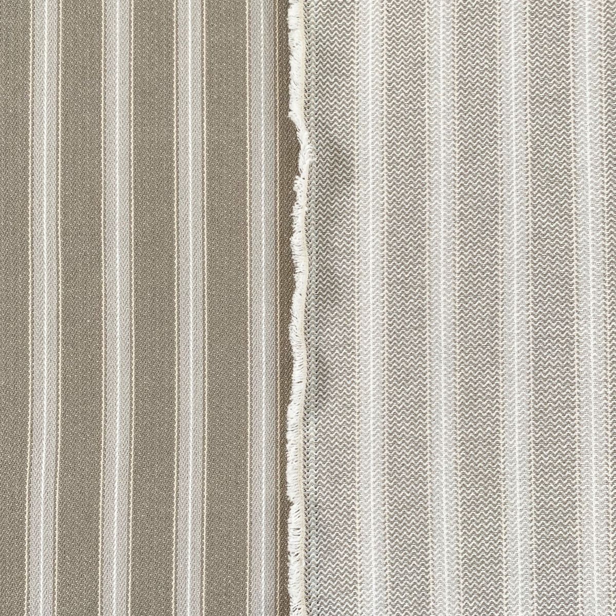 Alma Ticking Fabric in Pebble Grey & Putty