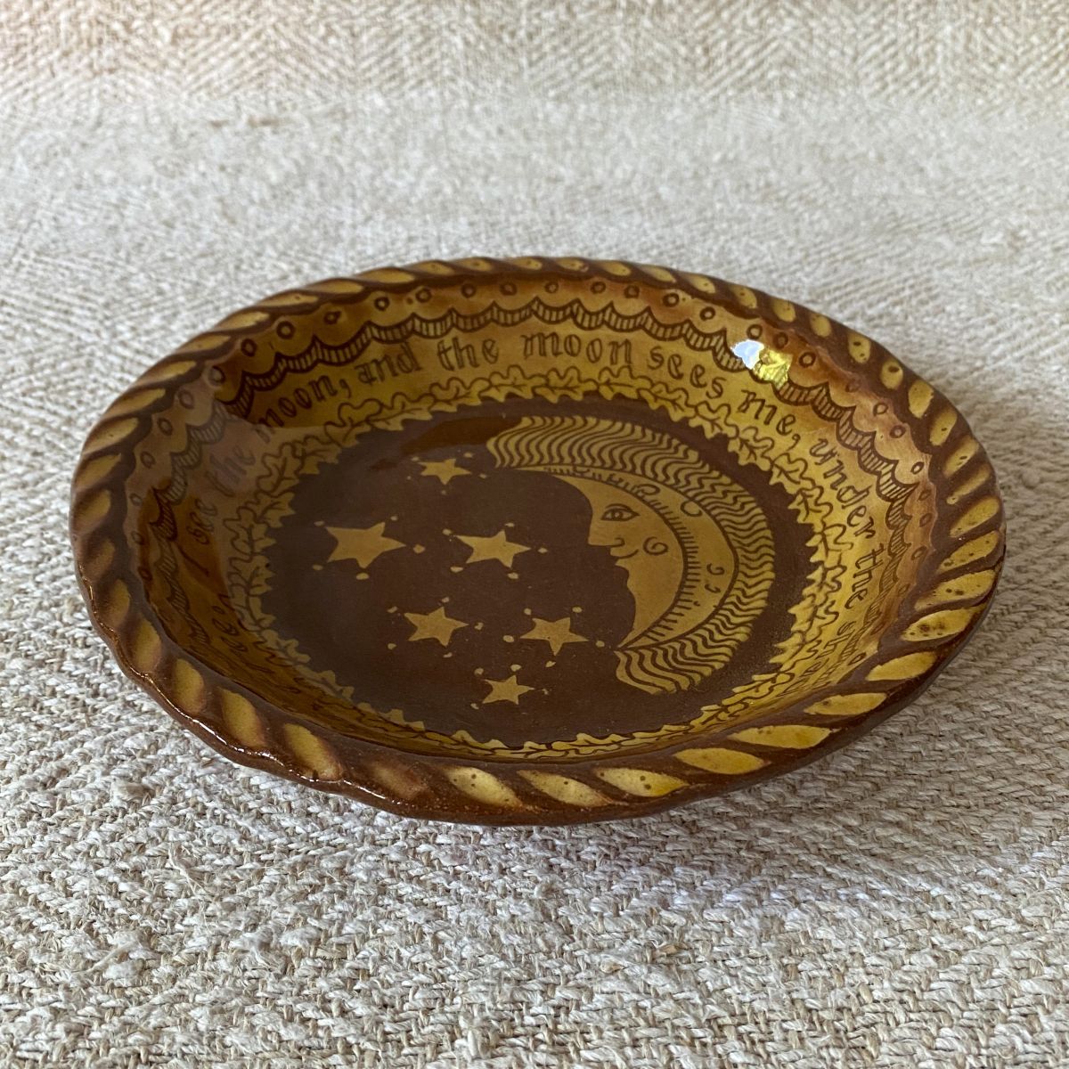 Katie B Morgan Round Slipware Dish - Moon SORKM12 - Image 2