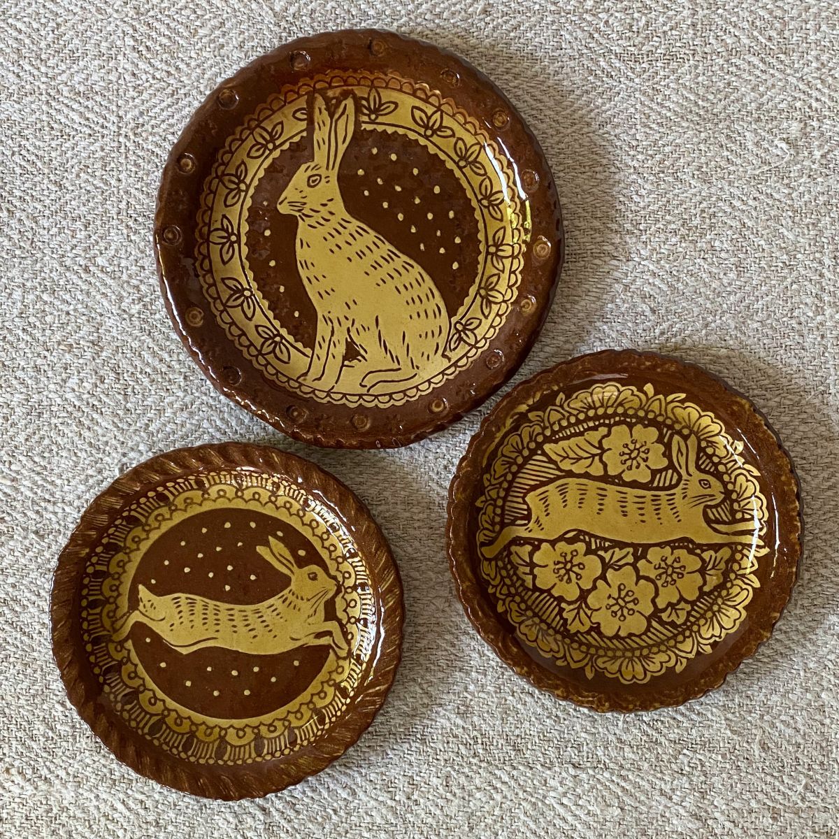 Katie B Morgan Slipware Dish Hare