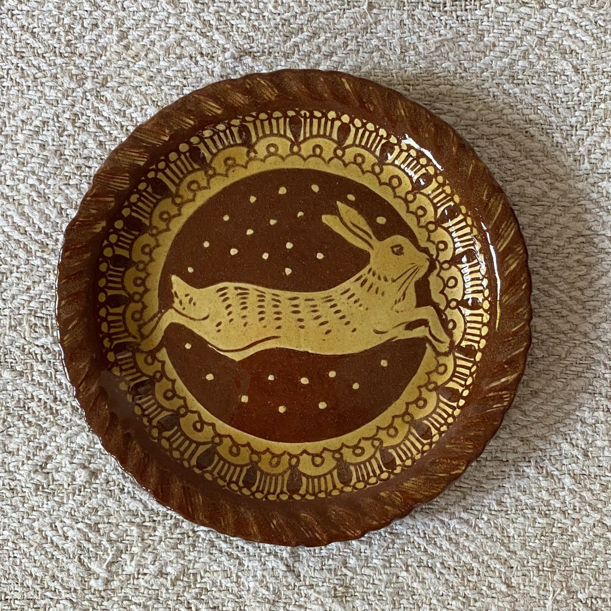 Katie B Morgan Slipware Dish Hare