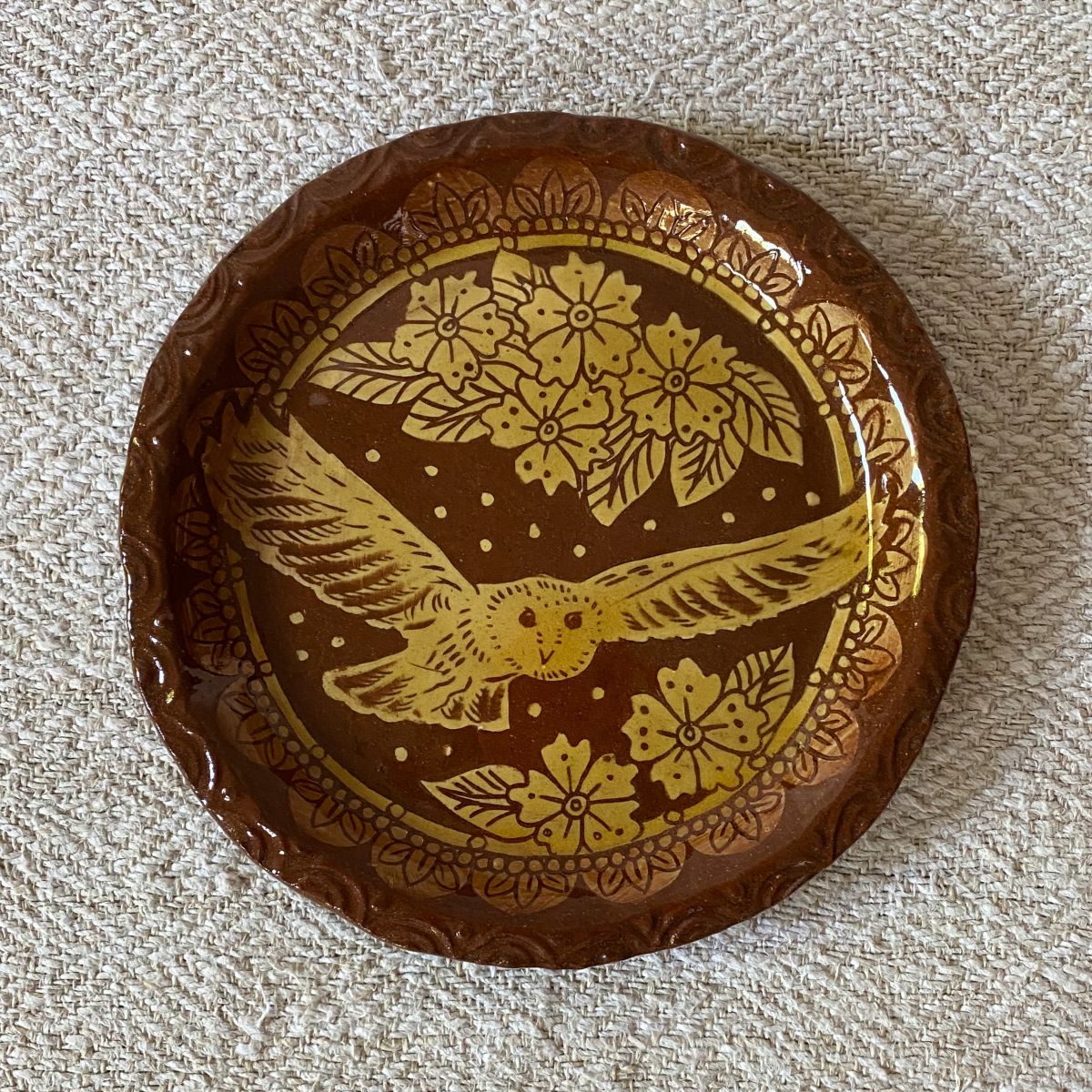 Katie B Morgan Slipware Dish Owl