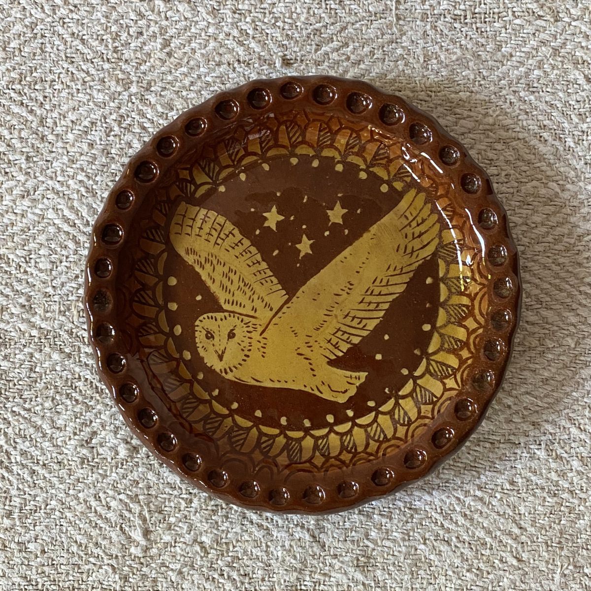 Katie B Morgan Slipware Dish Owl