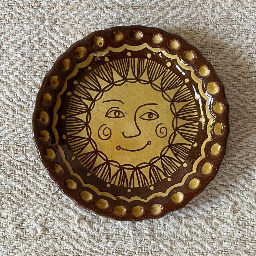 Katie B Morgan Slipware Biscuit Plates Sun