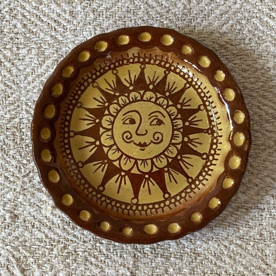 Katie B Morgan Slipware Biscuit Plates Sun