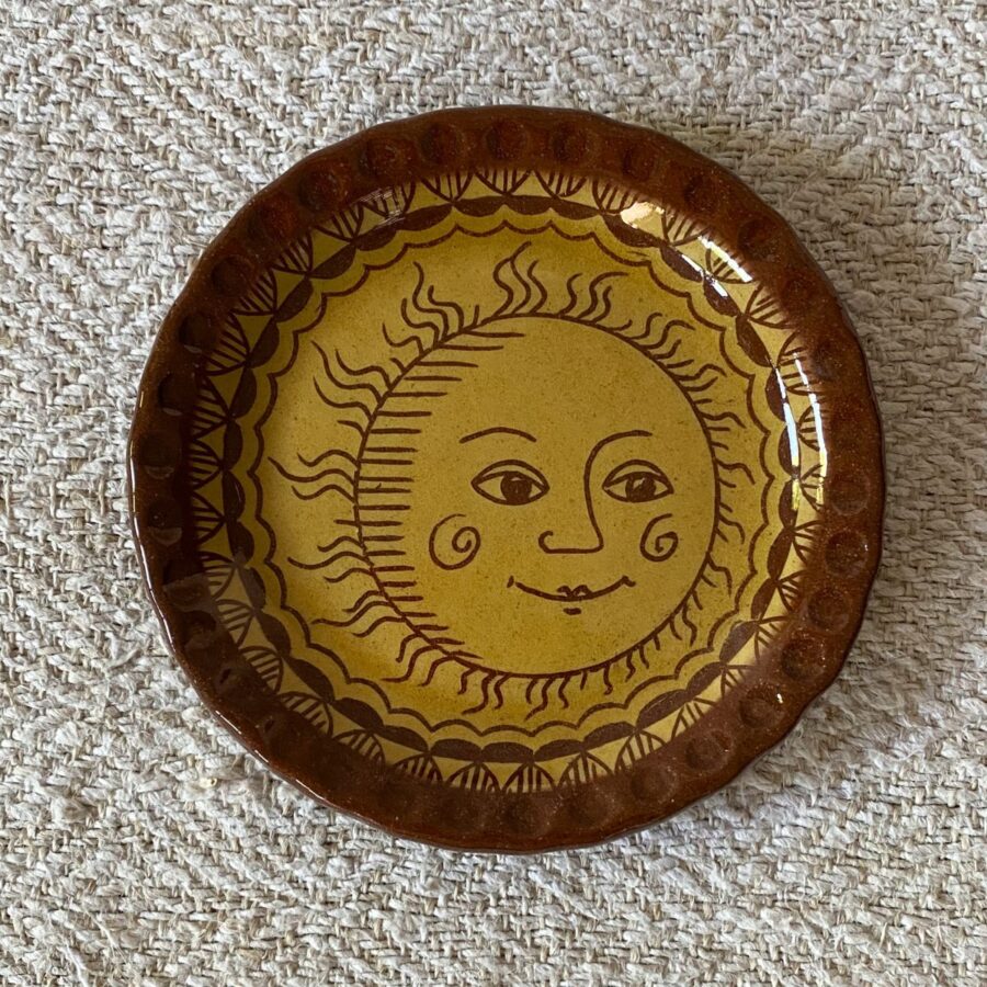 Katie B Morgan Slipware Biscuit Plate - Sun
