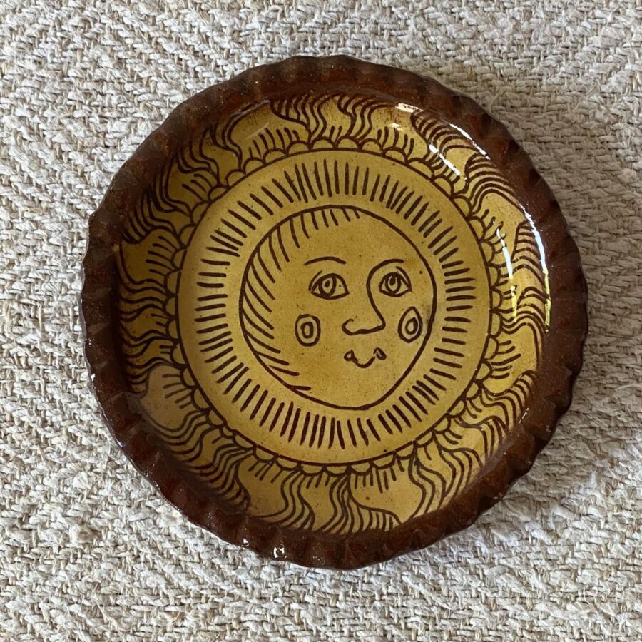 Katie B Morgan Slipware Biscuit Plates Sun