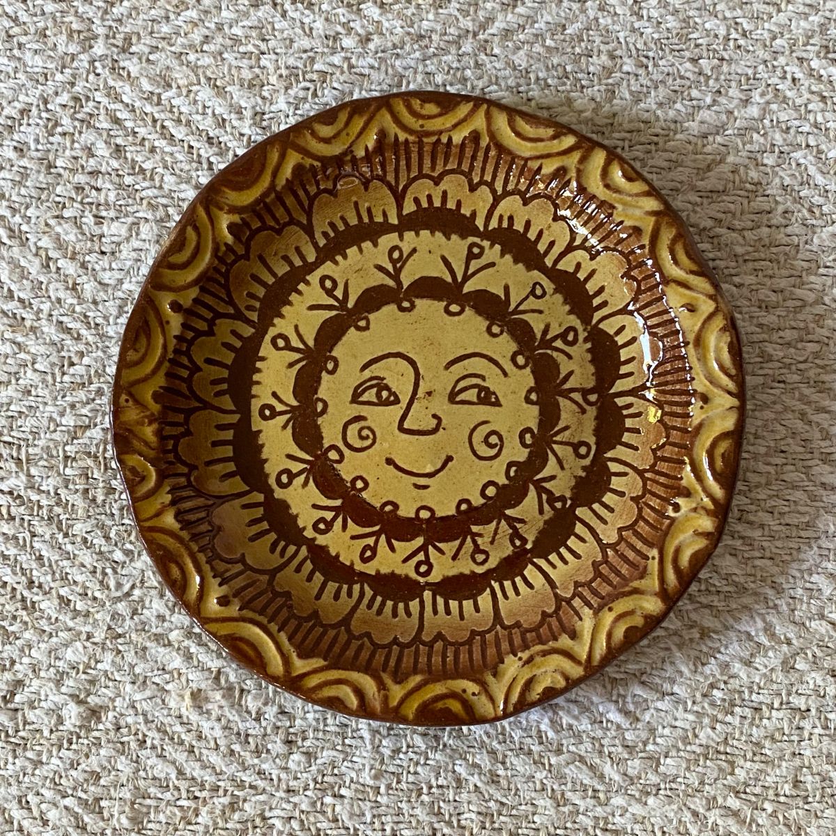Katie B Morgan Slipware Biscuit Plates Sun
