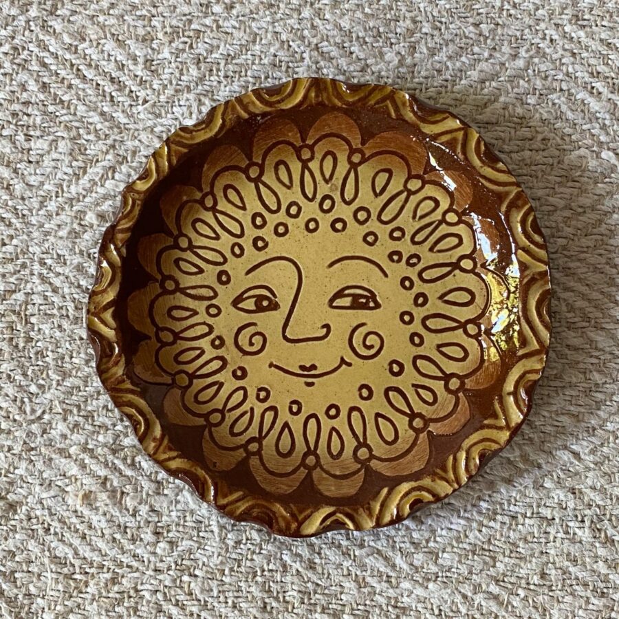 Katie B Morgan Slipware Biscuit Plates Sun