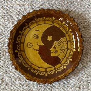 Katie B Morgan Slipware Biscuit Plates Moon Girl