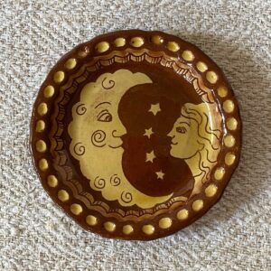 Katie B Morgan Slipware Biscuit Plates Moon Girl