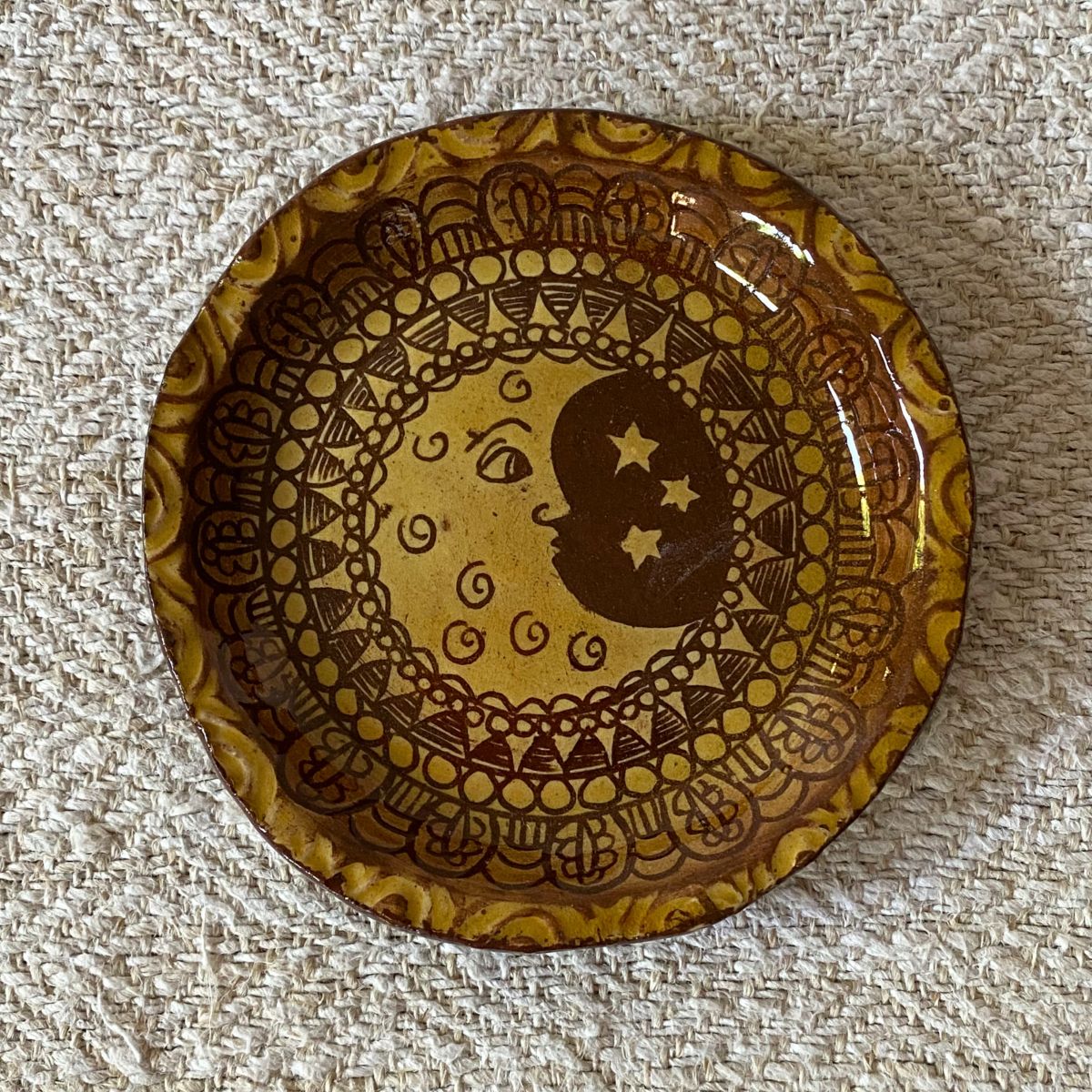 Katie B Morgan Slipware Biscuit Plates Moon Right