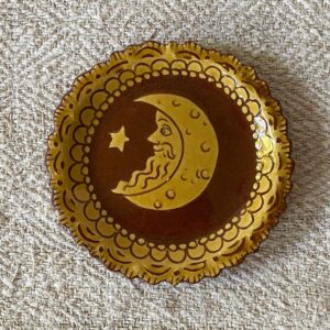 Katie B Morgan Slipware Biscuit Plates Moon Left