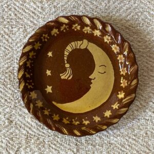 Katie B Morgan Slipware Biscuit Plates Moon Left