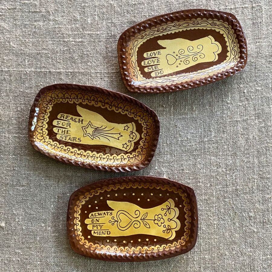 Katie B Morgan Slipware Glove Dish