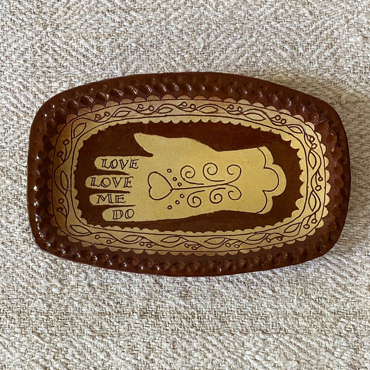 Katie B Morgan Slipware Glove Dish