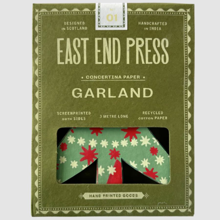 Recycled Paper Concertina Garland - Christmas Trees