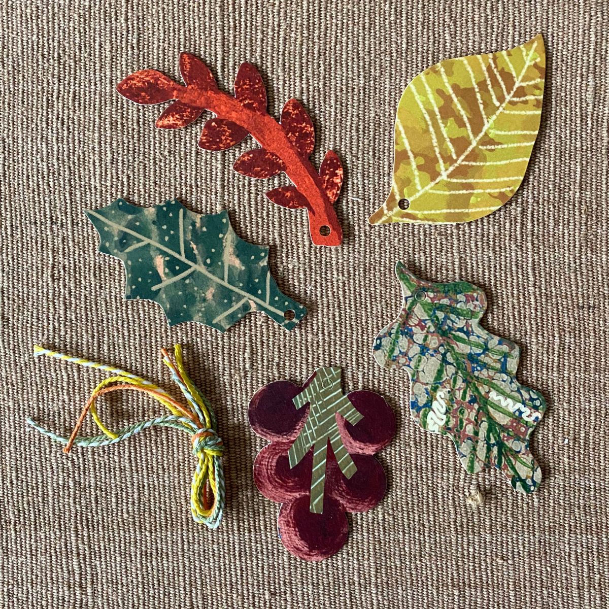 Hadley Gift Tags Berries & Leaves flatlay