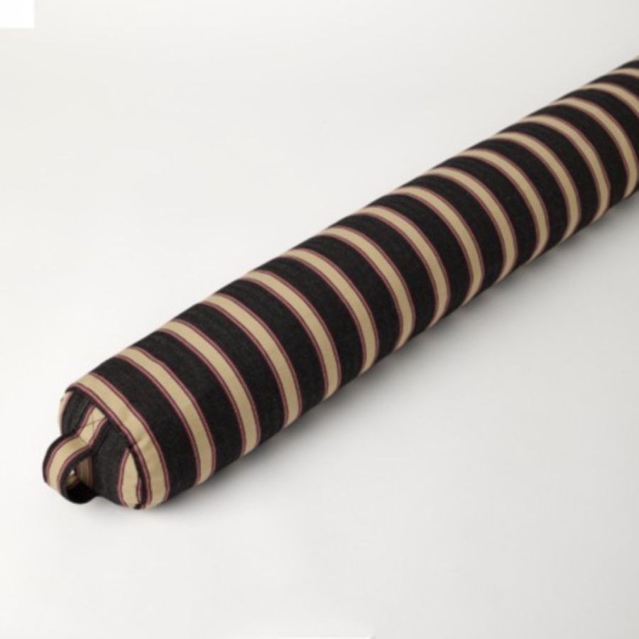 Ticking Draught Excluder on white background