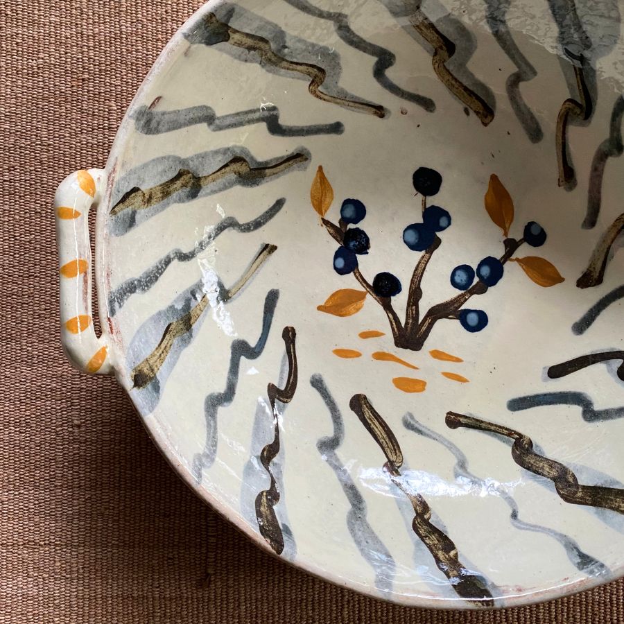 James Burnett Stuart ceramic bowl with handles