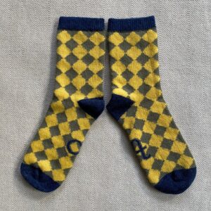 Catherine Tough Lambswool Socks yellow check