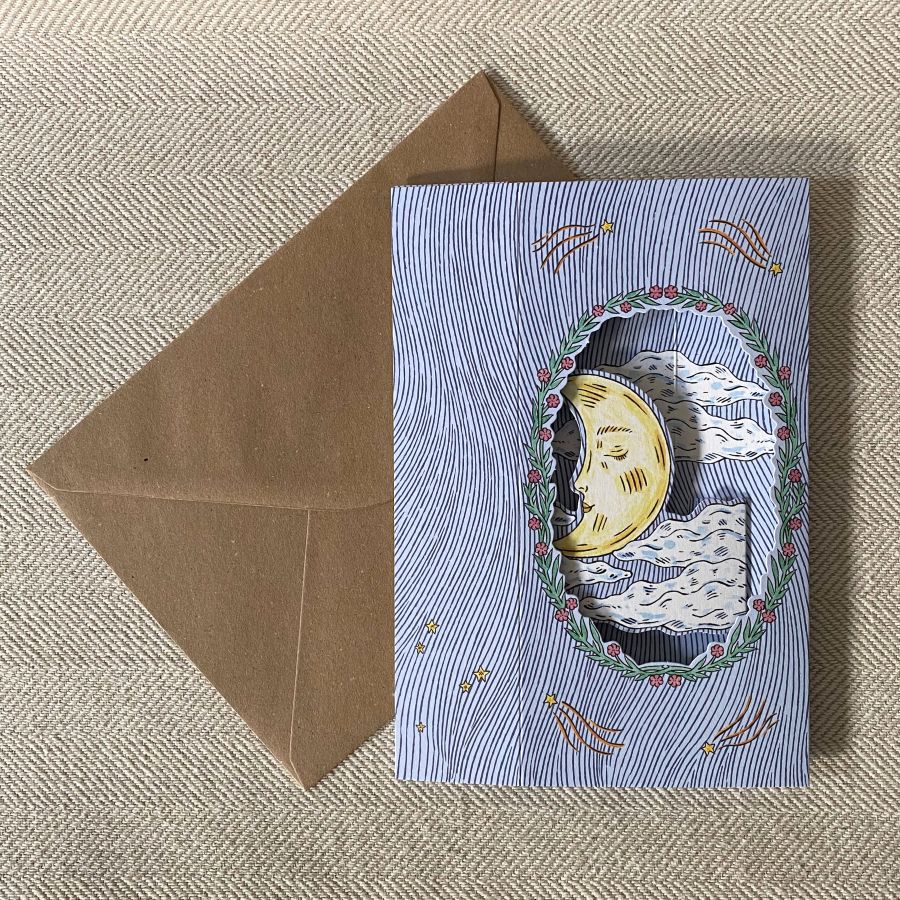 Fee Greening Magical Moon 3D Card