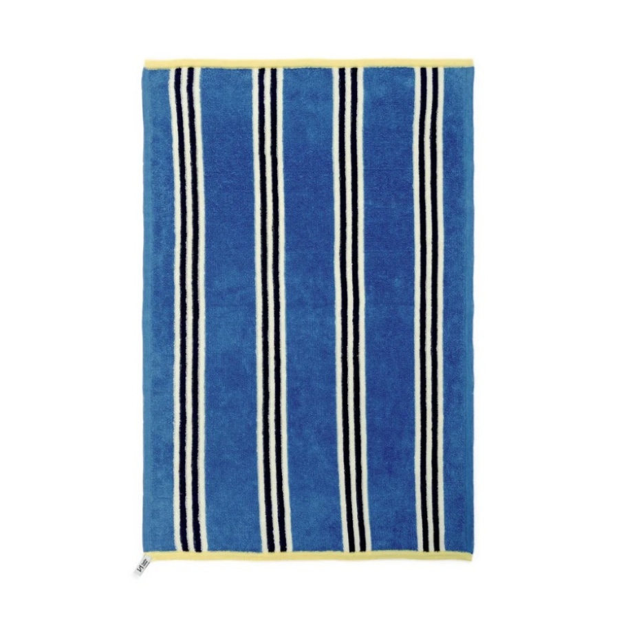Striped Terry Hand Towel Blue