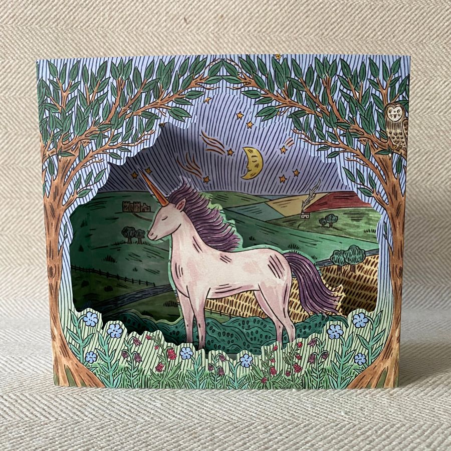 Fee Greening Twilight Unicorn 3D Card