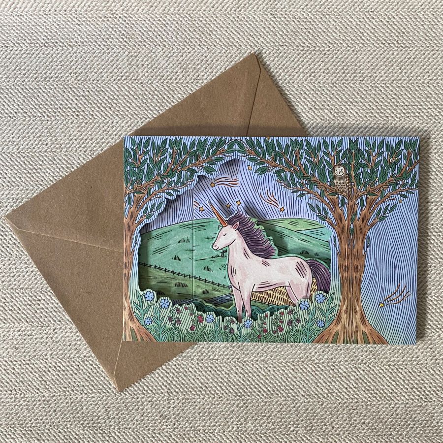 Fee Greening Twilight Unicorn 3D Card