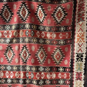 Antique Kilim very large in soft reds