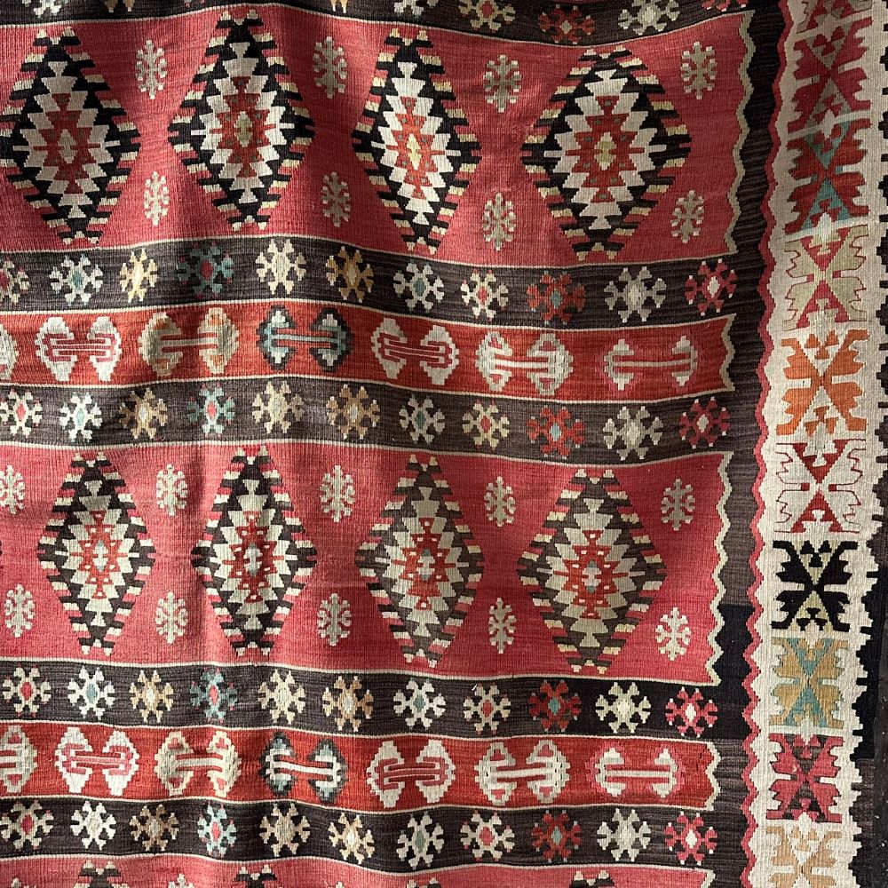 Antique Kilim very large in soft reds