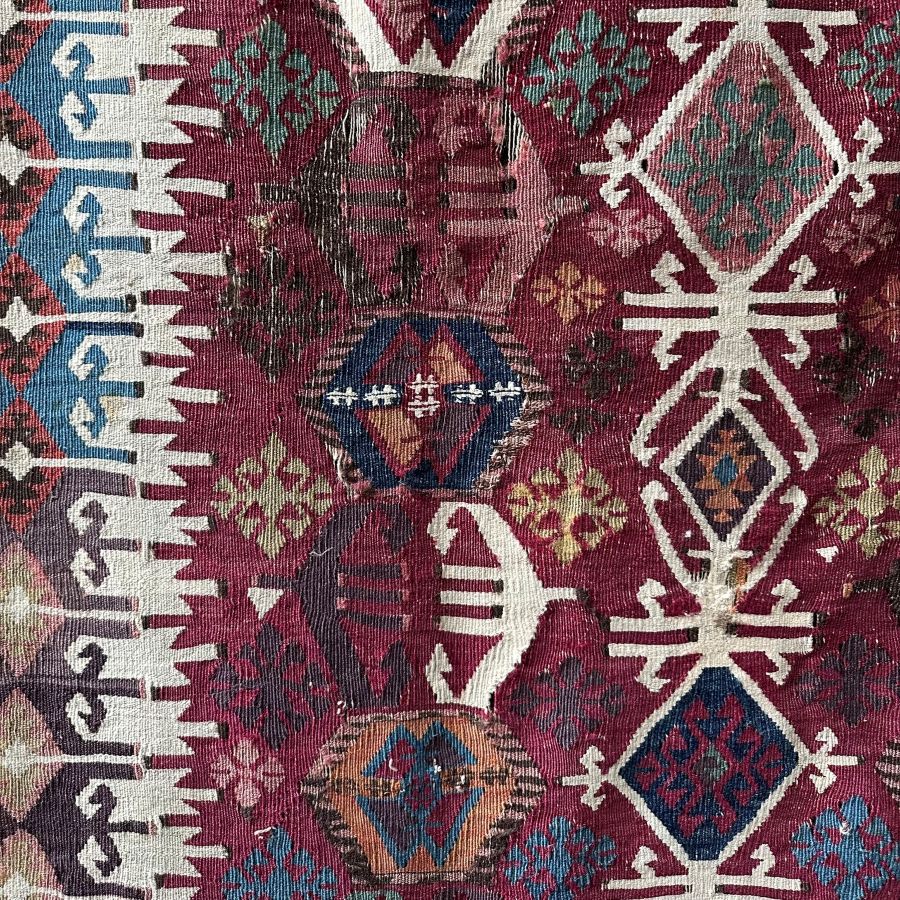 Antique Kilim soft worn colours