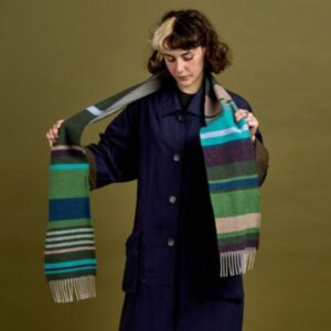 Lambswool Striped Angus Scarf Blackthorn - Image 3
