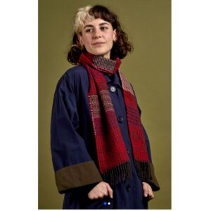 Lambswool Striped Walton Scarf Radish - Image 3
