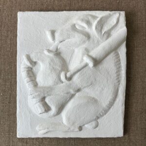 Bill Sargent white lime plaster pargetted panel