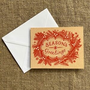 Christmas Card pack on fabric background