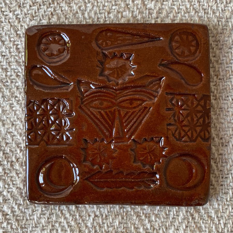 Desdemona McCannon Stamped Tile DMCB Bestiary Head