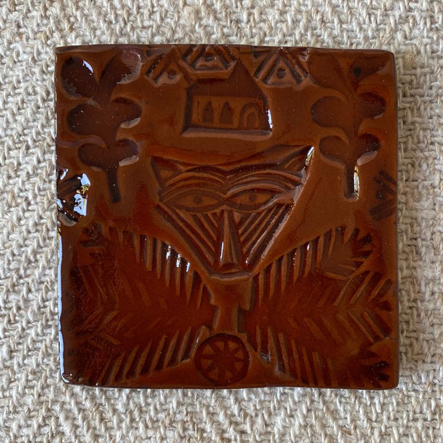 Desdemona McCannon Stamped Tile DMCB Bestiary Head