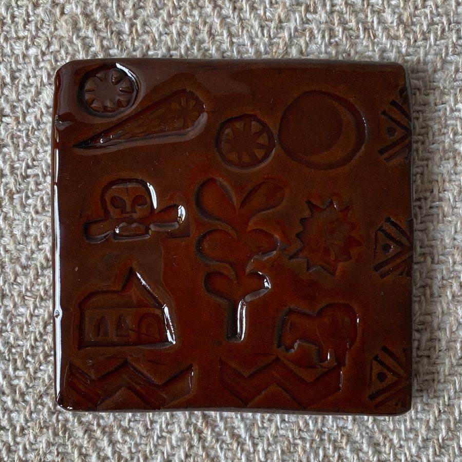 Desdemona McCannon Stamped Tile DMCC Church & Tree